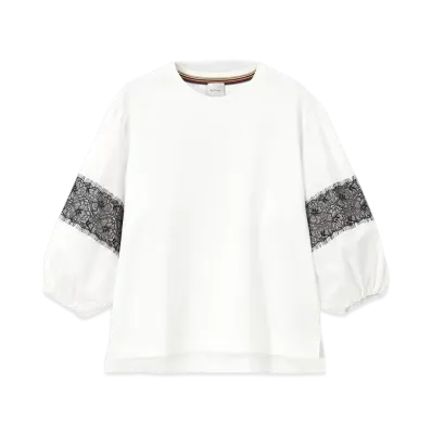 Paul Smith Women's Lace Combination Cut And Sew "White"