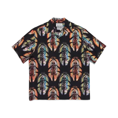 NAMEDARUMA X WACKO MARIA ALOHA SHIRT MARIJUANA "Black"