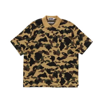 A BATHING APE 1st Camo One Point Polo "Yellow"
