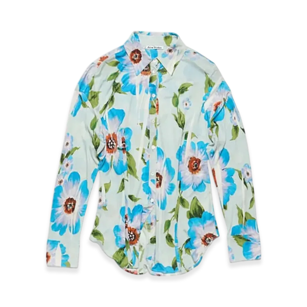 Acne Studios Printed button-up shirt "Multi Blue"
