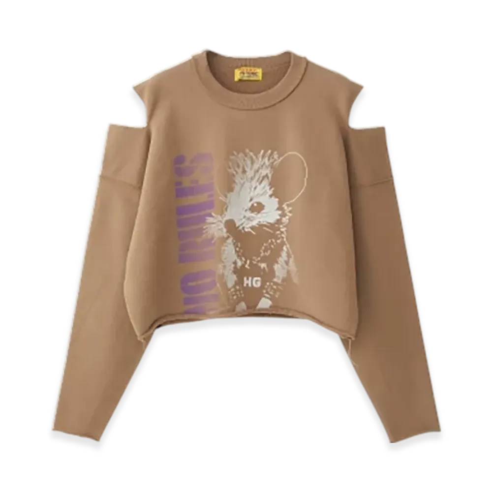 HYSTERIC GLAMOUR No Rules Short Sweatshirt "Brown"