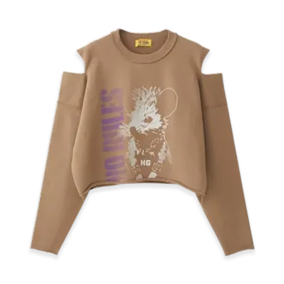 HYSTERIC GLAMOUR No Rules Short Sweatshirt "Brown"
