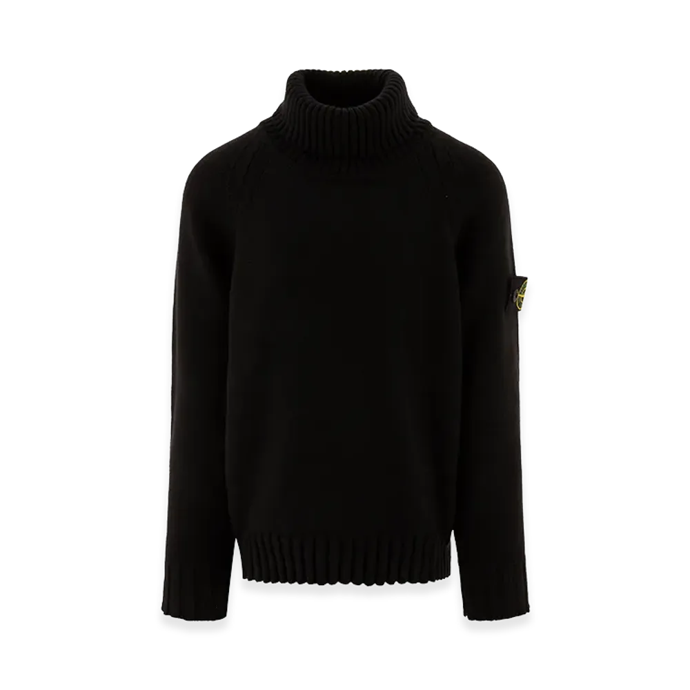 Stone Island Kids "Compass" Turtleneck Sweater "Black"
