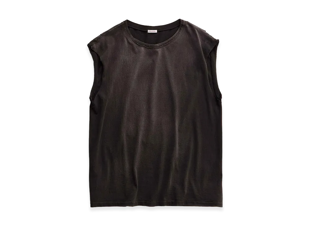 NICENESS Mcgeoch Cut-Off Sleeve Tubular T-Shirt "Brown"
