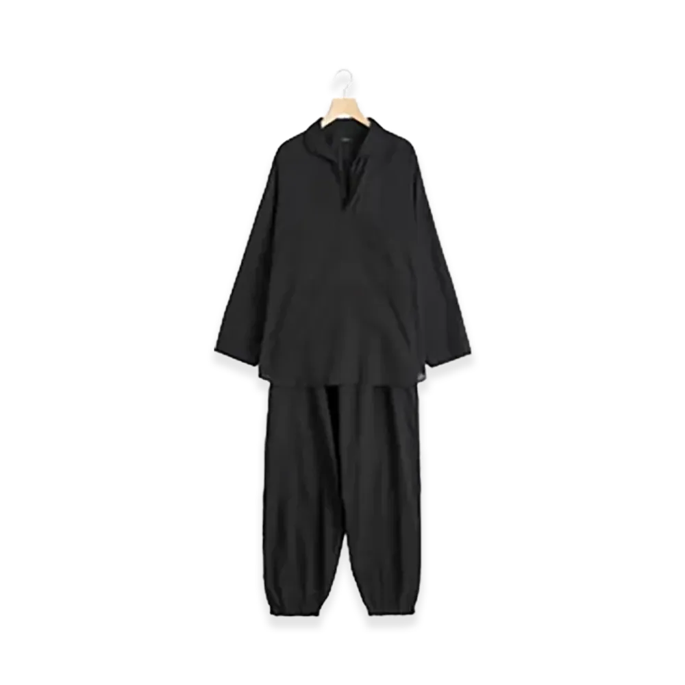 COMOLI KHADI Cotton Pajamas "Black"