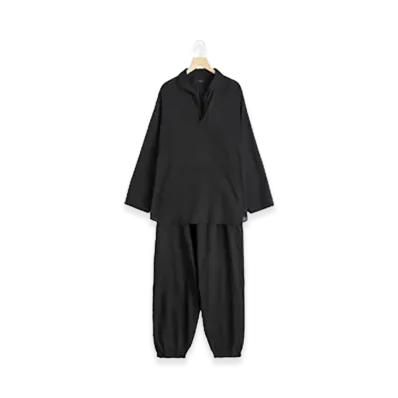 COMOLI KHADI Cotton Pajamas "Black"