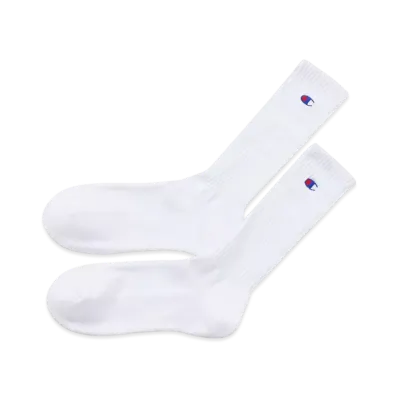 Champion 2 Pairs Full Length Socks "White"