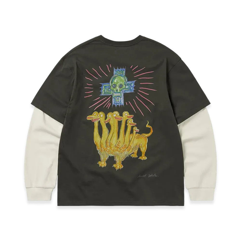 thisisneverthat x Daniel Johnston Layered L/S Tee "Charcoal"