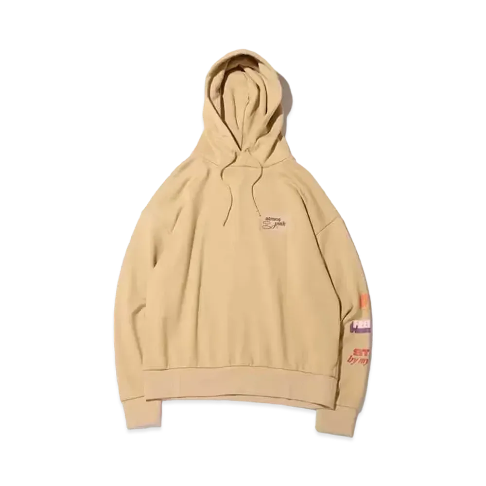 atmos pink Graphic Print Hoodie "Beige"