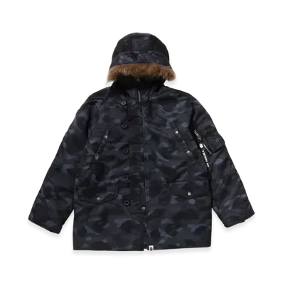 A BATHING APE Color Camo N-3B Padded Jacket "Black"