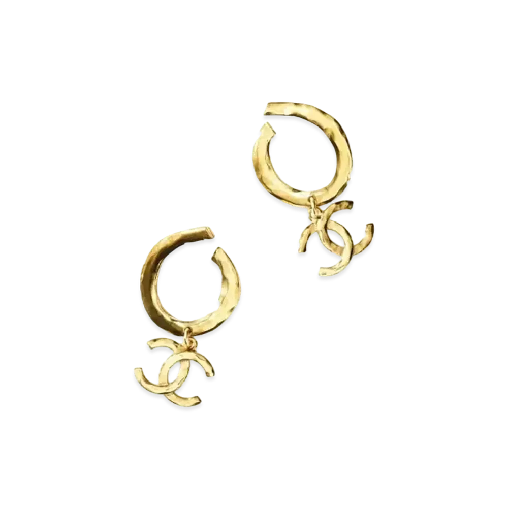 CHANEL CC Logo Metal Earrings "Gold"
