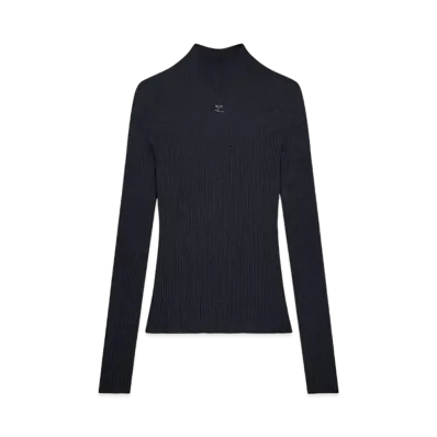 Courreges Long Sleeved Solar Sweater "Black"
