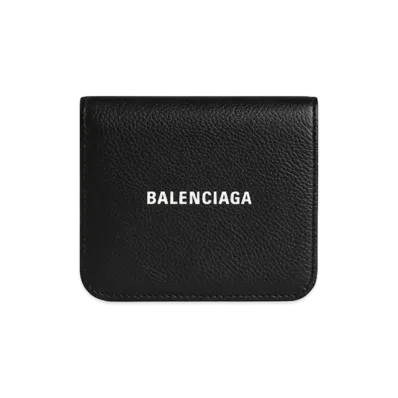 BALENCIAGA Women's Cash Flap Coin & Card Holder "Black"