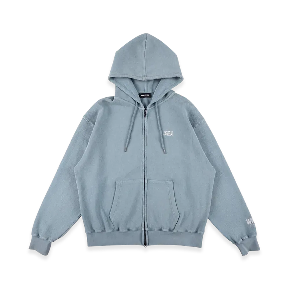 WIND AND SEA Heavy Waffle Zip Sweatshirt "Dark Sax"