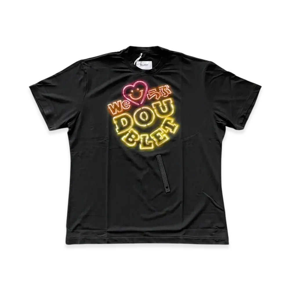 doublet Big Fan-Service Neon Paint T-Shirt "Black"