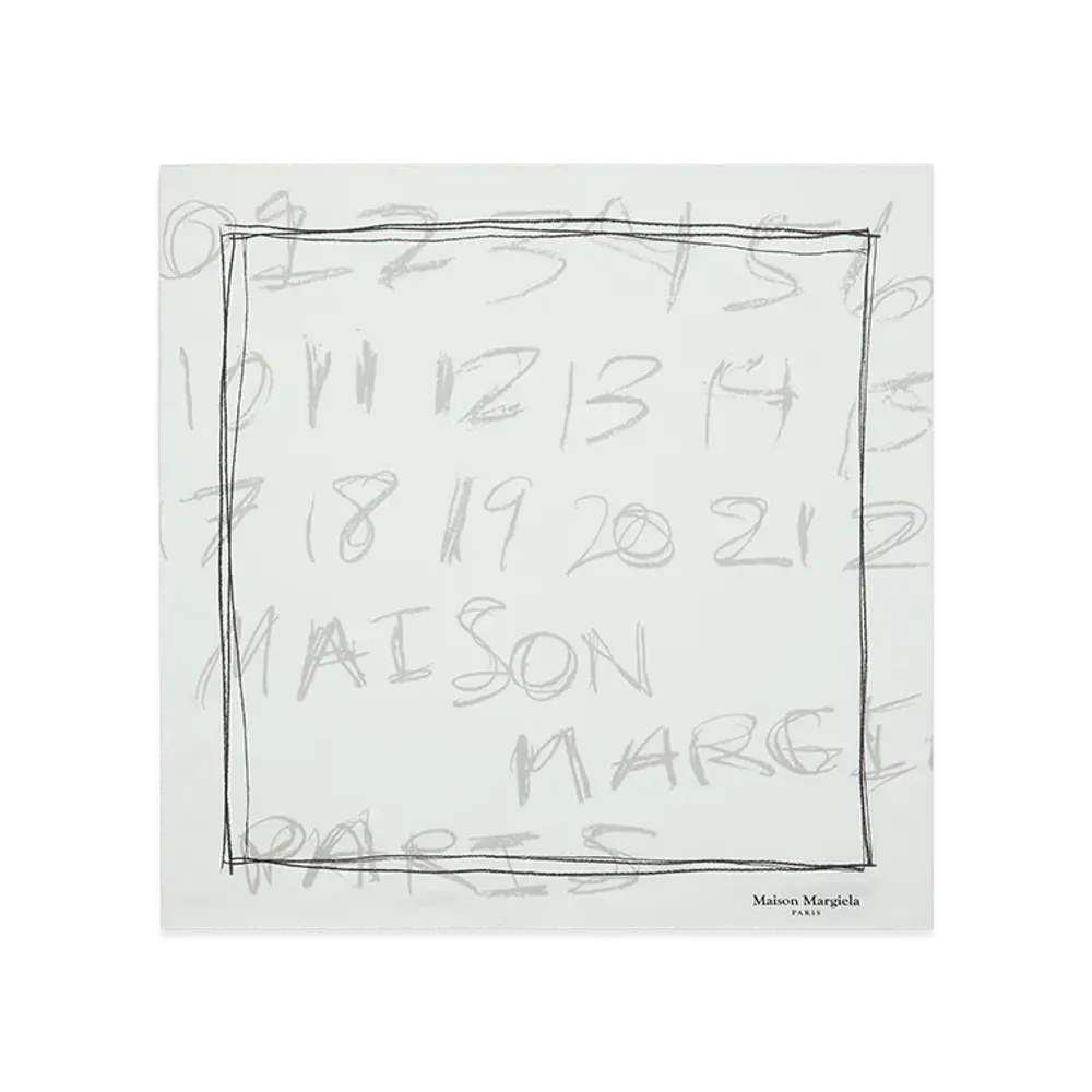Maison Margiela Numbering Silk Scarf "Light Blue"