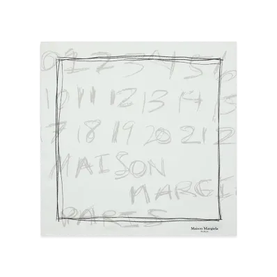 Maison Margiela Numbering Silk Scarf "Light Blue"