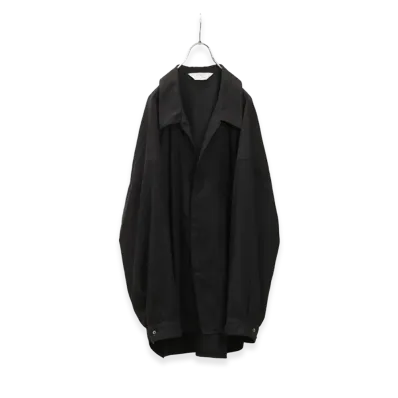 ANCELLM Silk Nep Long Shirt "Black"