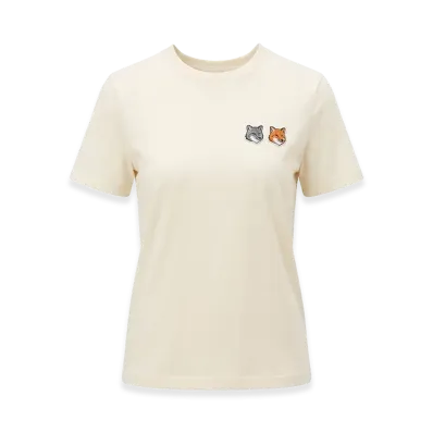 Maison Kitsune Women's Double Fox Head T-Shirt "Latte"