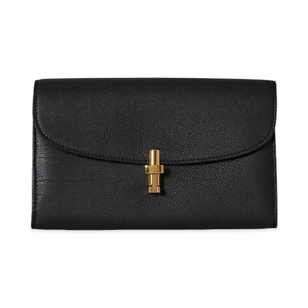 The Row Sofia Continental Wallet in Leather "Black"