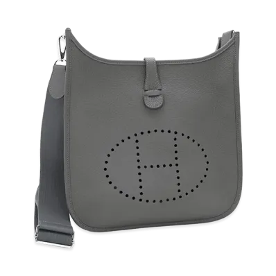 Hermes Women's Evelyne 3 PM 29 Taurillon Clemence Shoulder Bag "Ardoise"