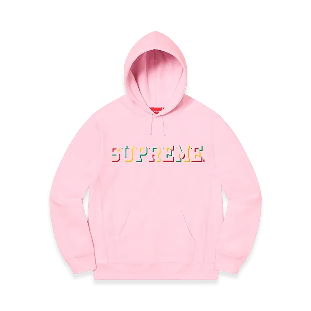 Supreme Drop Shadow Hooded Sweatshirt "Light Pink"