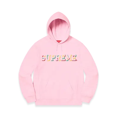 Supreme Drop Shadow Hooded Sweatshirt "Light Pink"