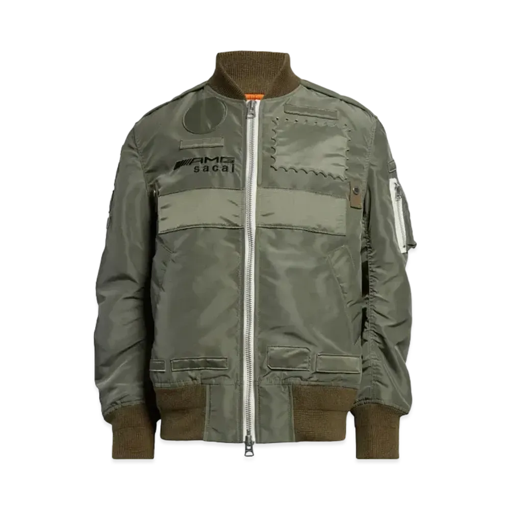 sacai x Mercedes AMG Patch Nylon Bomber Jacket "Khaki"