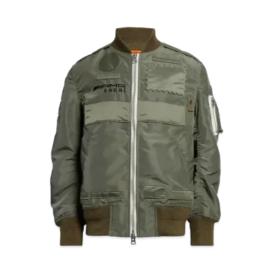 sacai x Mercedes AMG Patch Nylon Bomber Jacket "Khaki"