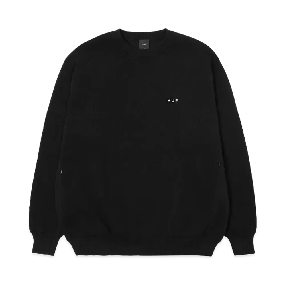 HUF OG Logo Pack Fall 24 Crew Sweater "Black"