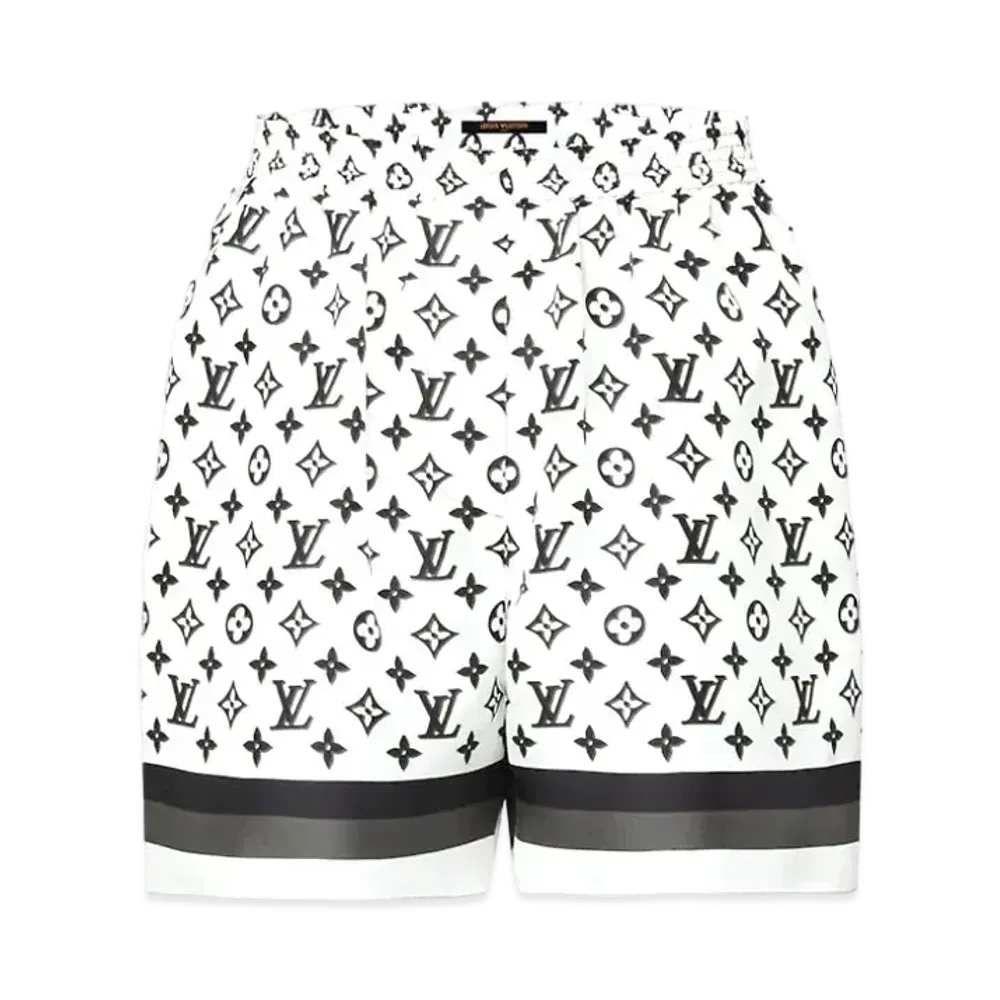Louis Vuitton 3D Monogram Stripe Accent Pajama Shorts "Blanc"