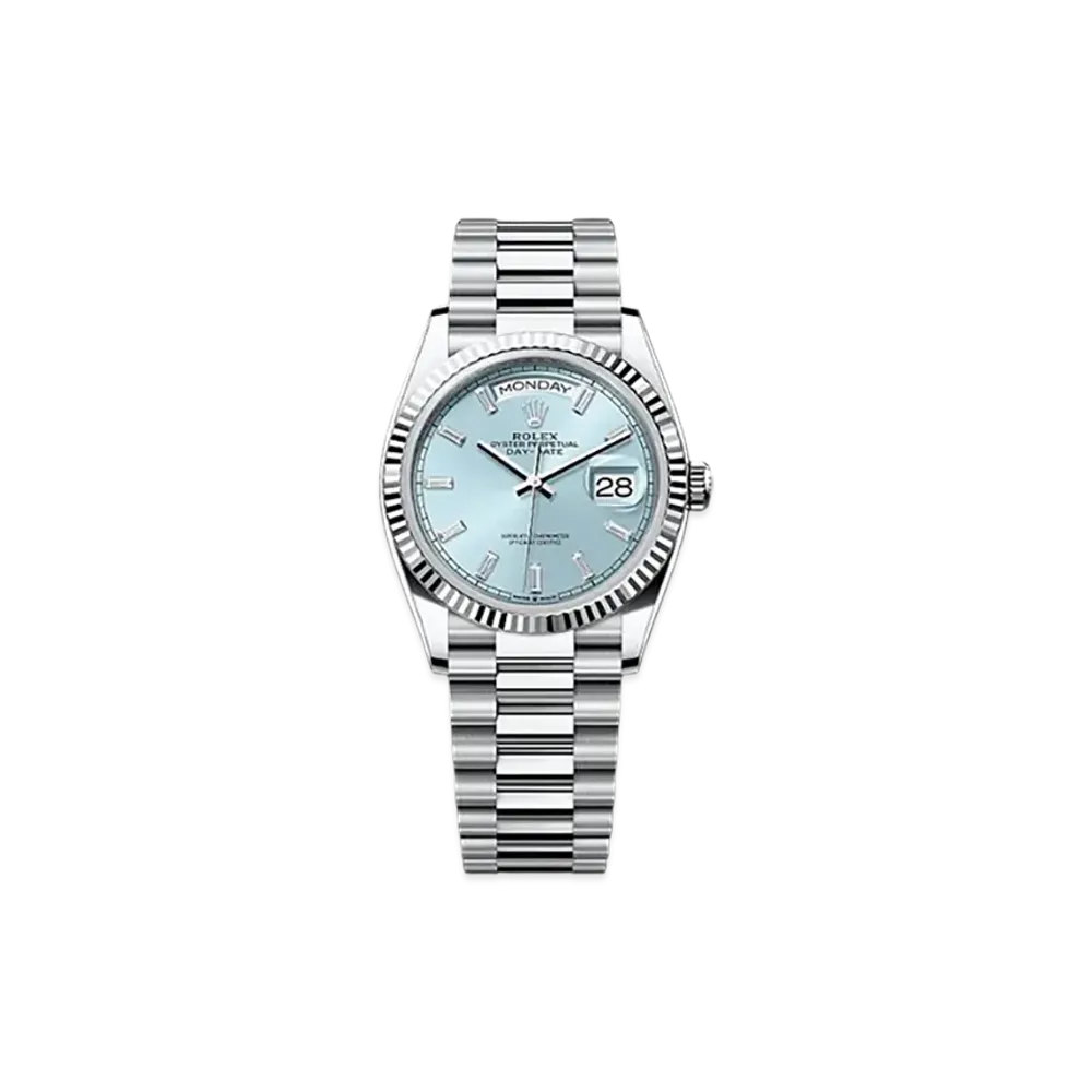 ROLEX Day-Date 36mm Platinum 128236 "Ice Blue"