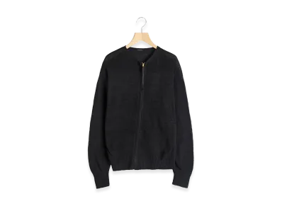 COMOLI 8G Zip Cardigan "Black"