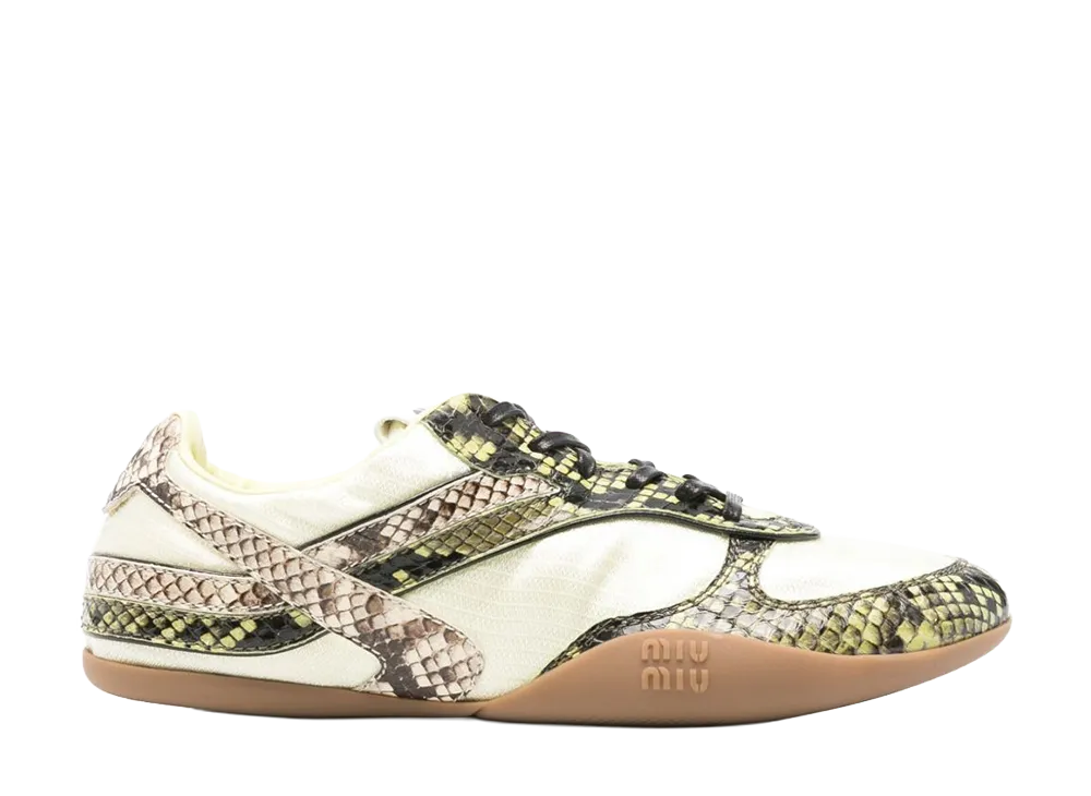 MIU MIU Women's Gymnasium Sneaker Python Print "White"