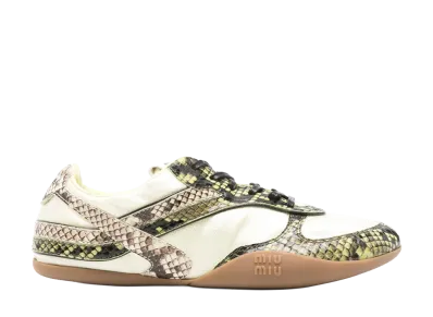 MIU MIU Women's Gymnasium Sneaker Python Print "White"