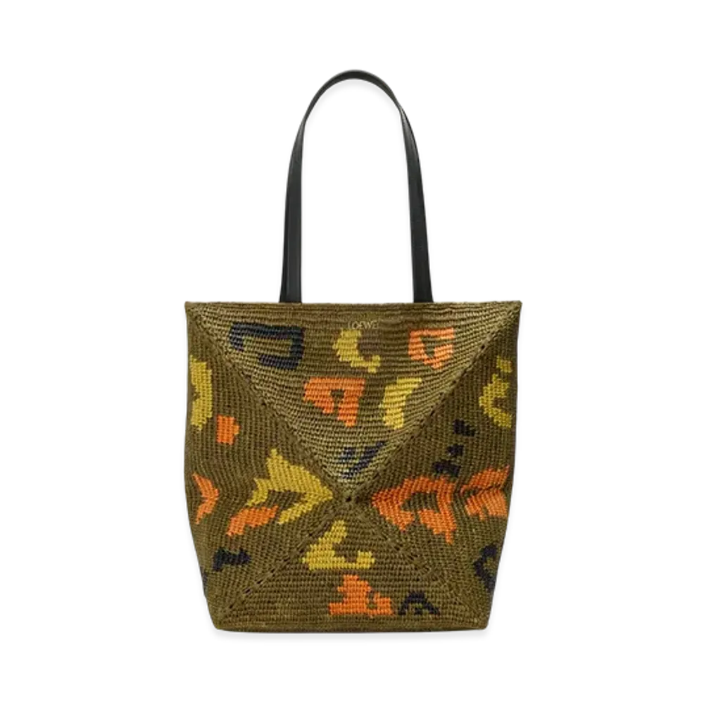 LOEWE Puzzle Fold Tote Large "Olive Green"