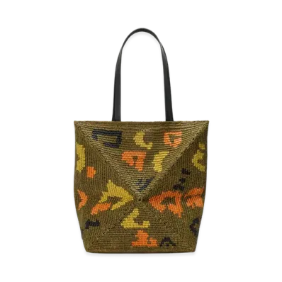 LOEWE Puzzle Fold Tote Large "Olive Green"