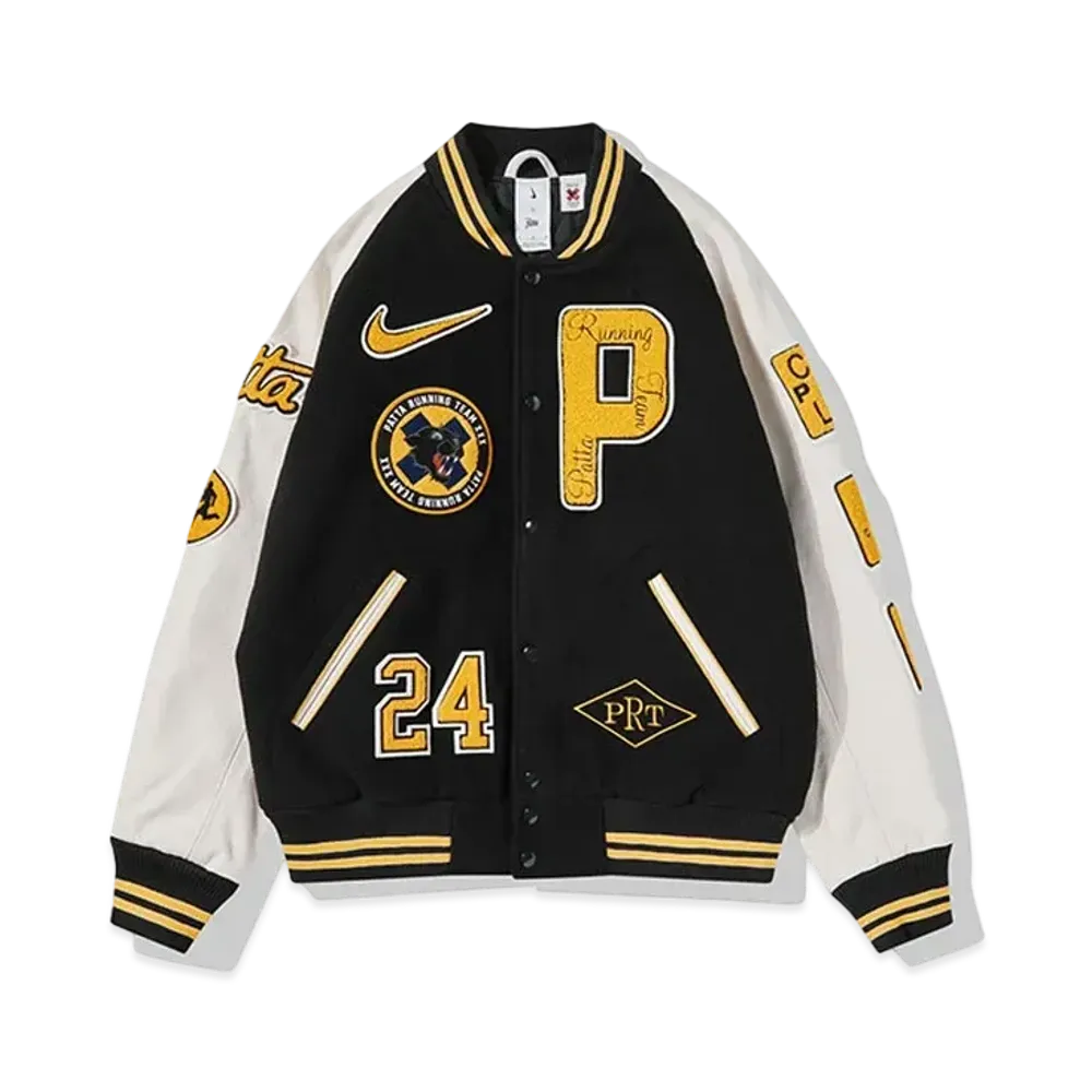 Nike x Patta Men's Varsity Jacket "Black" (Asia Size) FJ3107-010