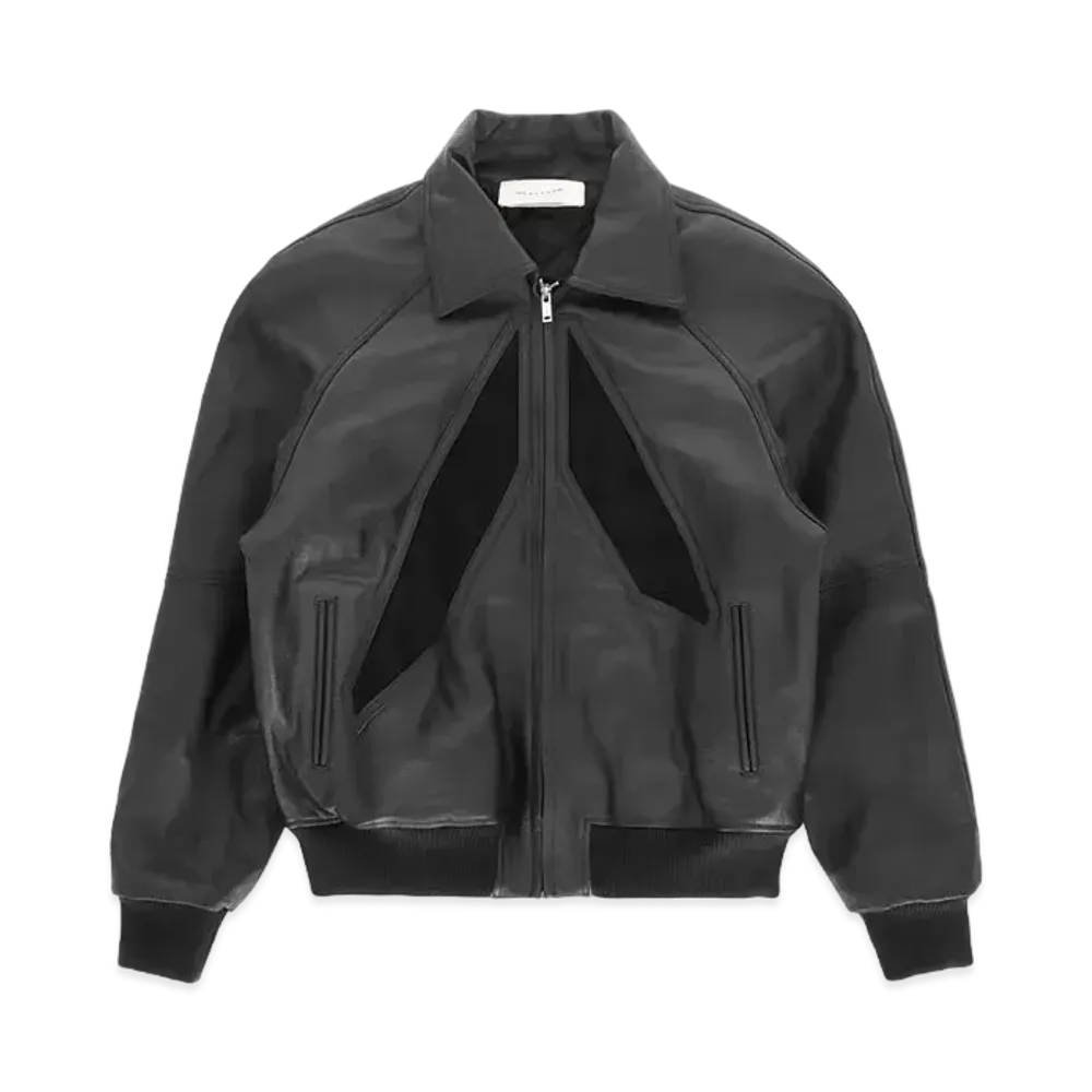 1017 ALYX 9SM Intarsia Applique Logo Leather Bomber "Black"