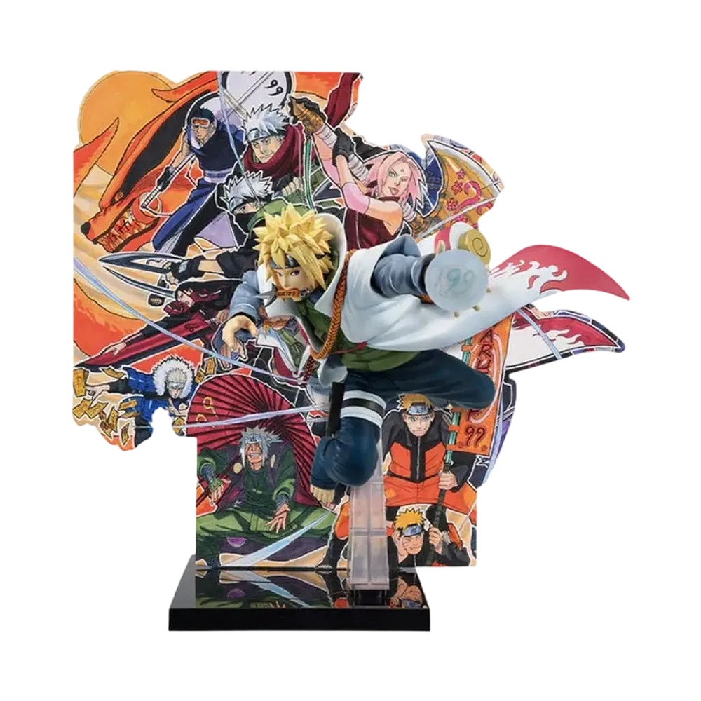 Ichiban-Kuji Minato Namikaze Figure (NARUTOP99 Memorial Illustration Background Panel Drawn by Masashi Kishimoto) NARUTOP99 -Gorgeous Shinobi Emaki-