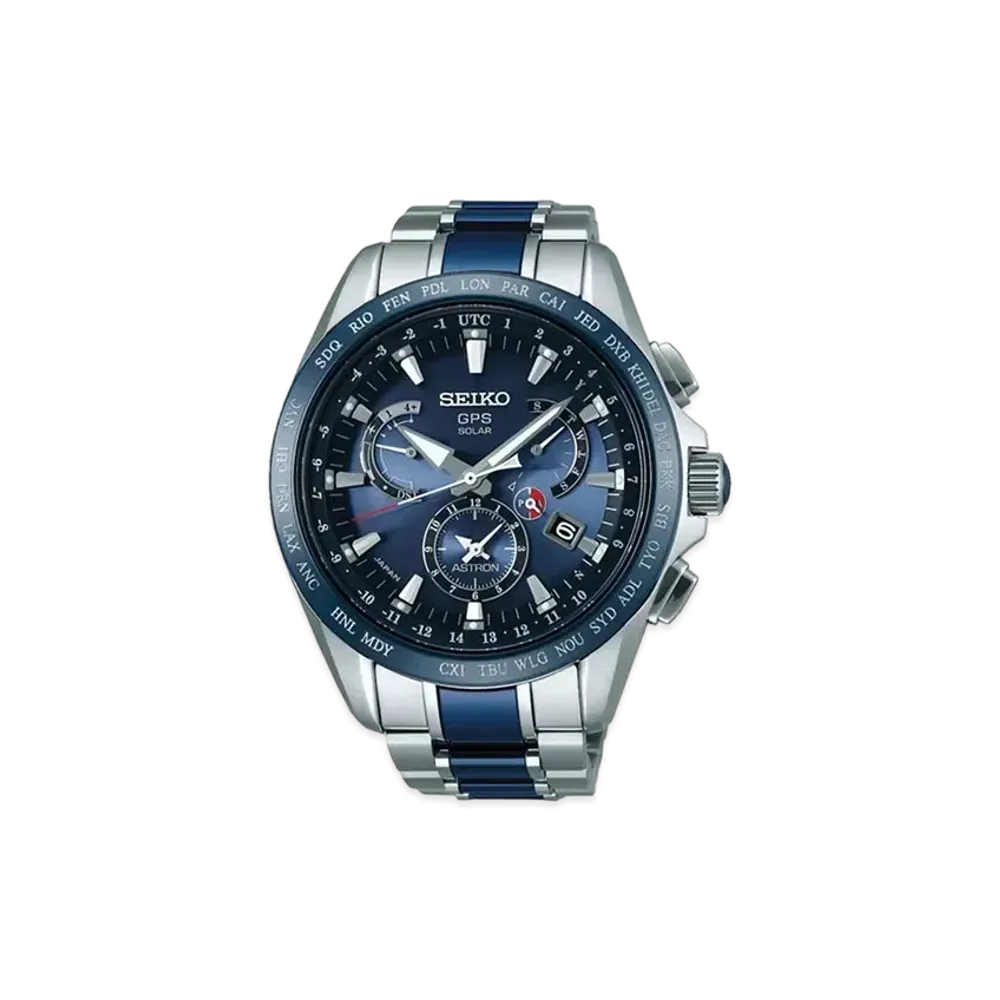 SEIKO Astron GPS Solar Dual Time "Navy" SBXB043