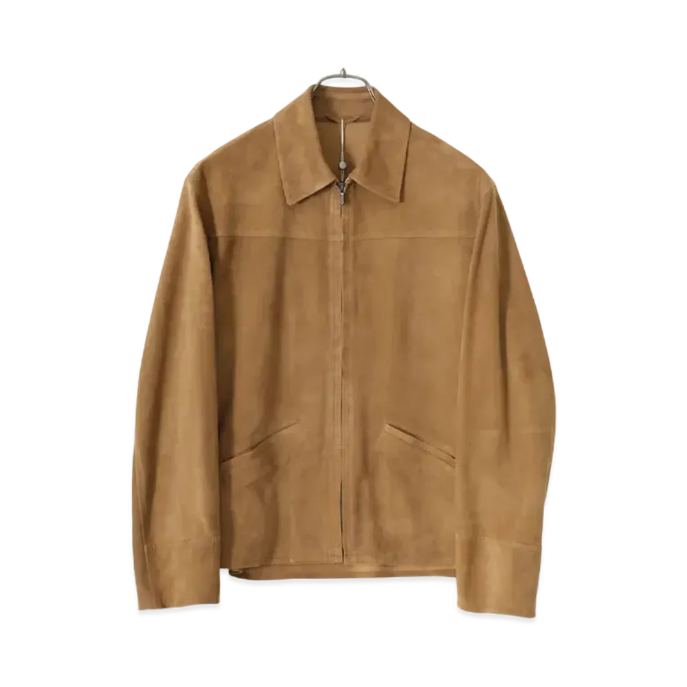 COMOLI Sheepsuede Zip Short Jacket "Beige"