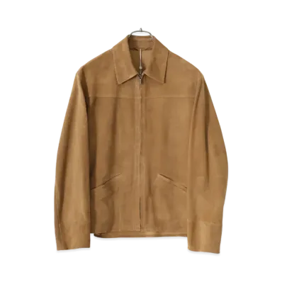 COMOLI Sheepsuede Zip Short Jacket "Beige"