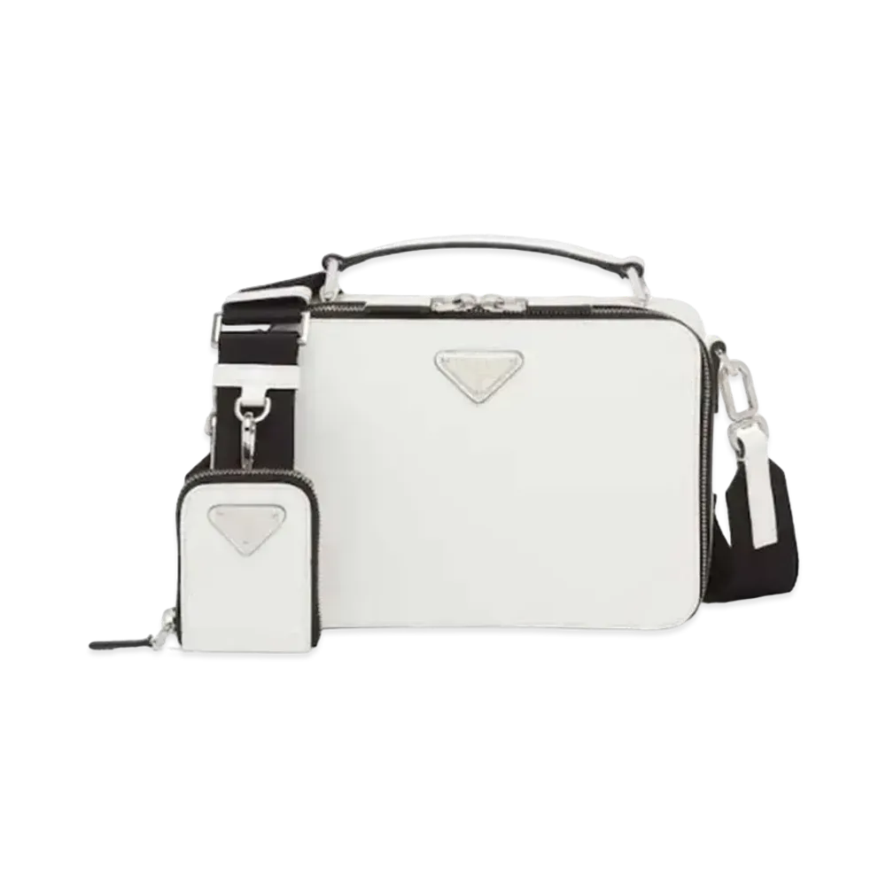 PRADA Brique Brushed Leather Bag "White"