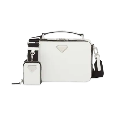PRADA Brique Brushed Leather Bag "White"