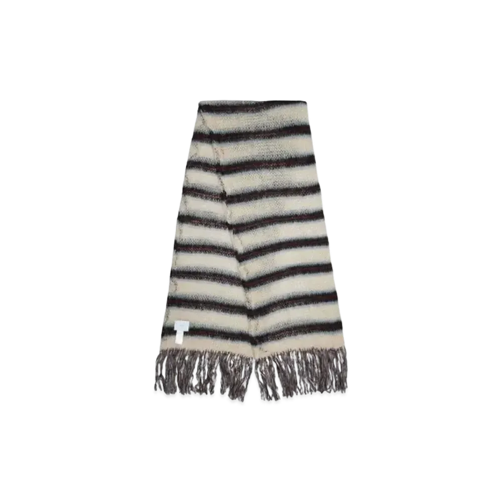 SUGARHILL MOHAIR STRIPE MUFFLER "WINE STRIPE"