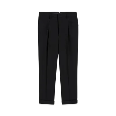 AMI PARIS Wool Carrot-Fit Pants "Black"
