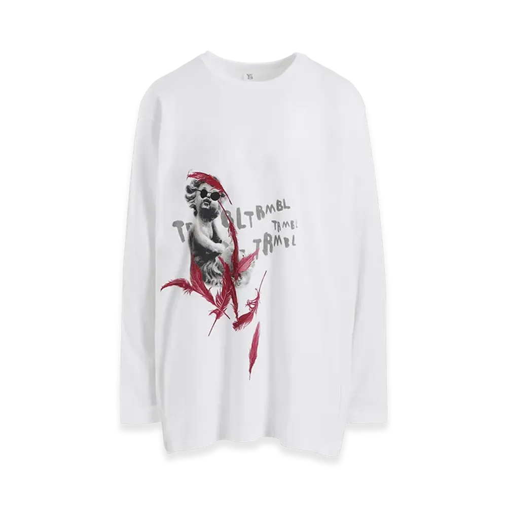 Y's Angel Print Long Sleeve T "Off White"