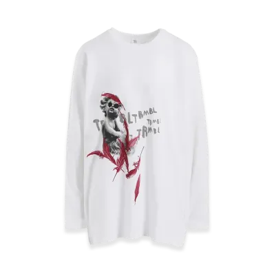 Y's Angel Print Long Sleeve T "Off White"
