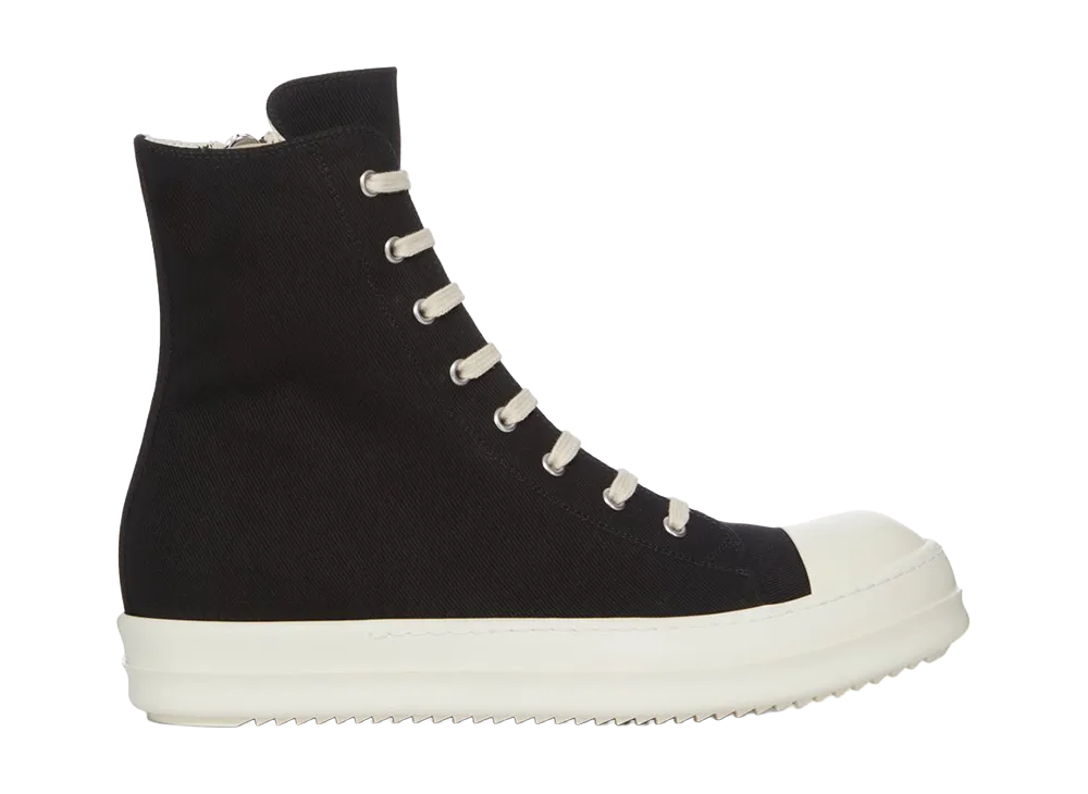 Rick Owens DRKSHDW SS26 Sneaks 13oz Overdyed Denim "Black/Milk"